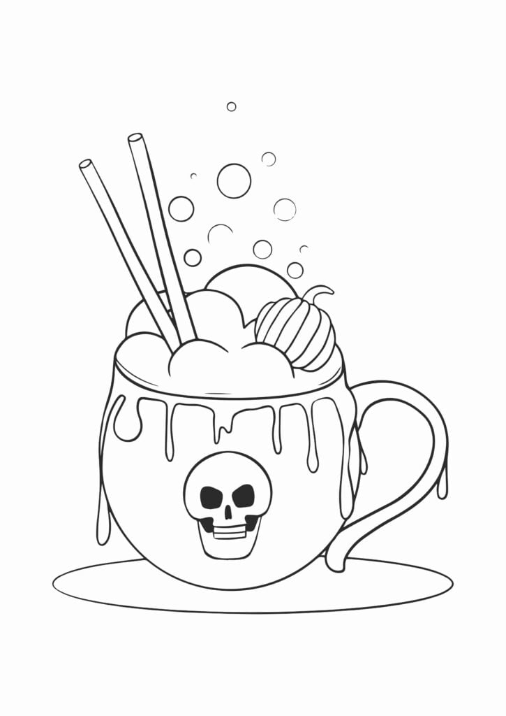 Halloween Treats Coloring Pages-1