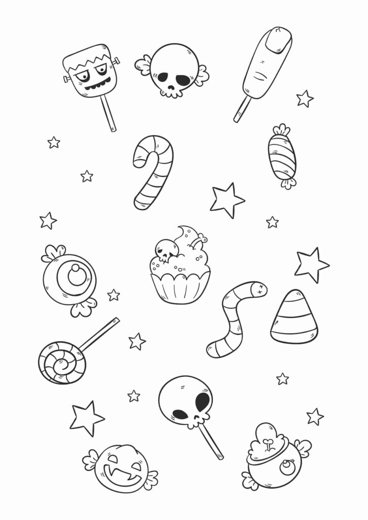 Halloween Treats Coloring Pages-11