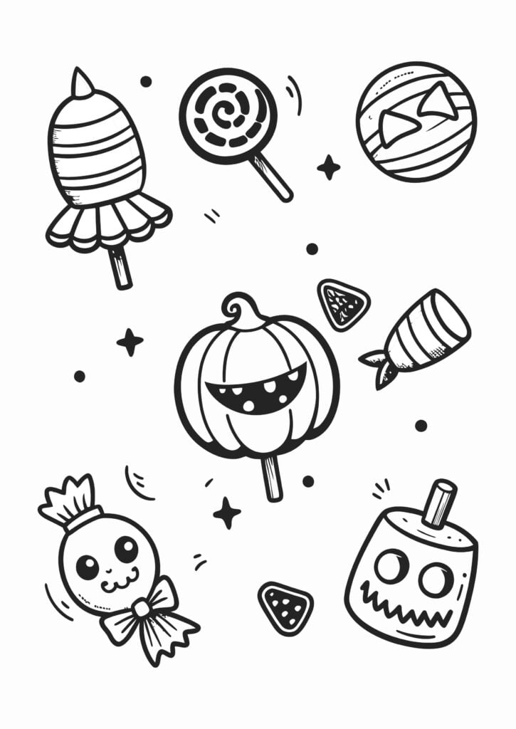 Halloween Treats Coloring Pages-2