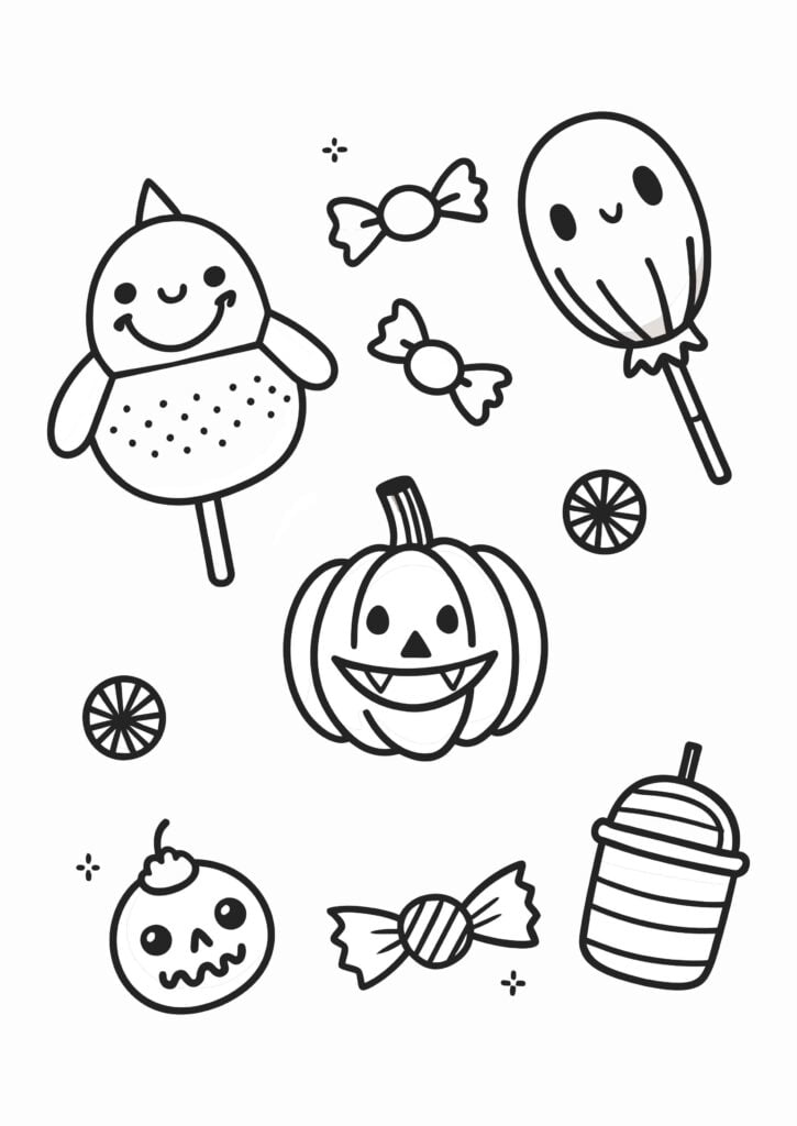 Halloween Treats Coloring Pages-3