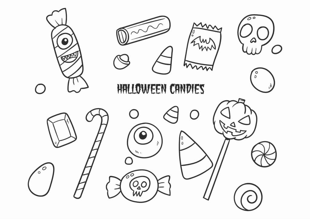 Halloween Treats Coloring Pages-8
