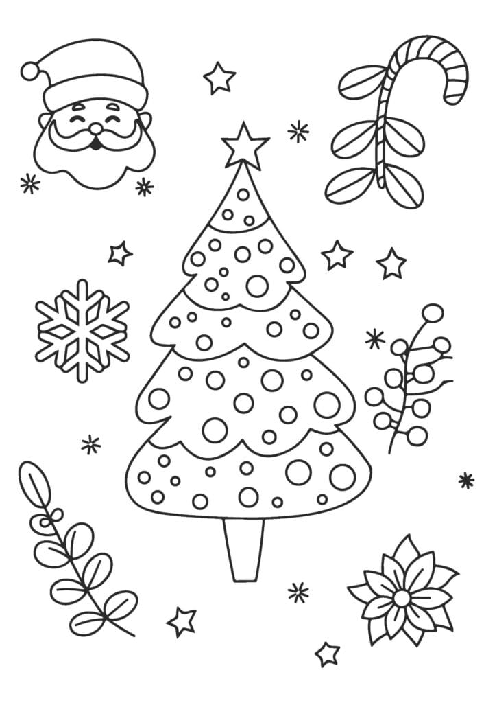 Christmas Tree Coloring Page 1