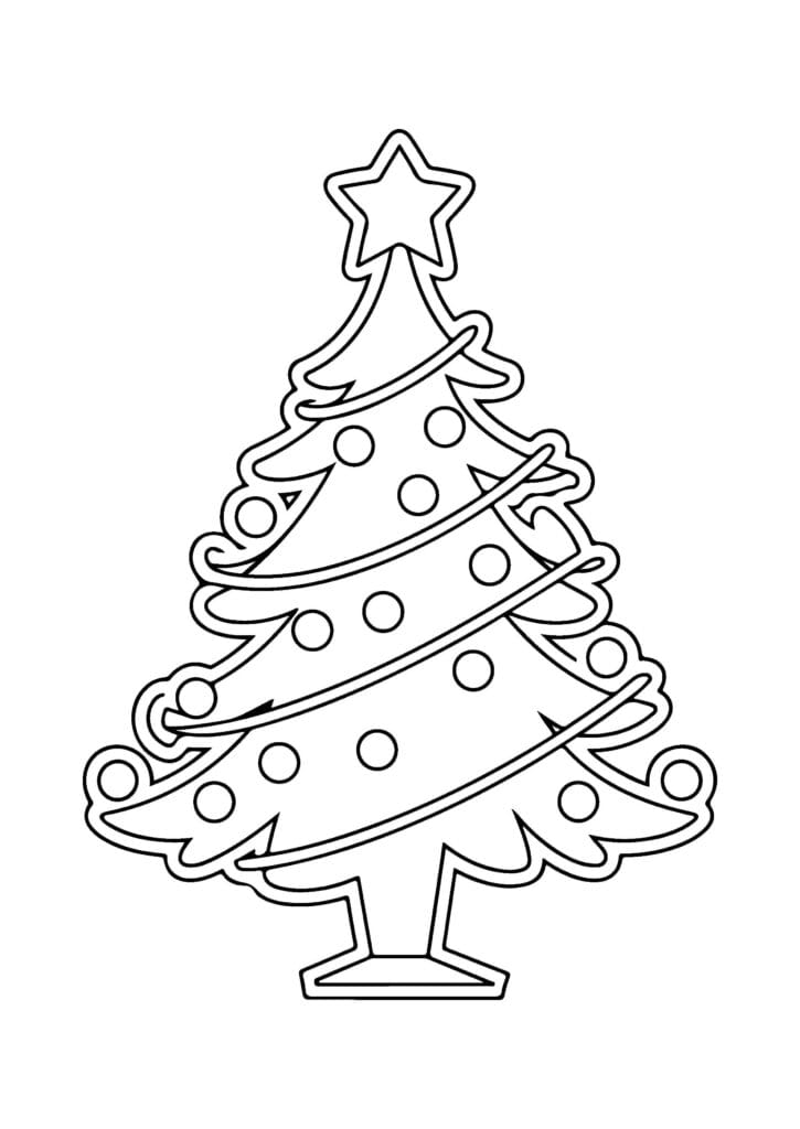 Christmas Tree Coloring Page 10