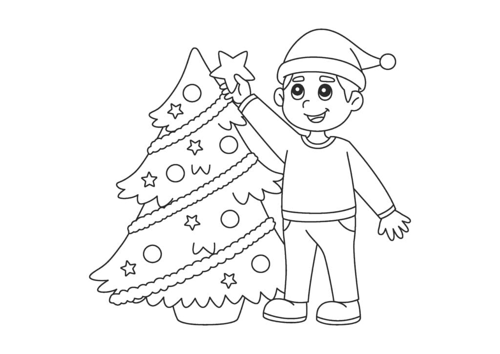 Christmas Tree Coloring Page 4