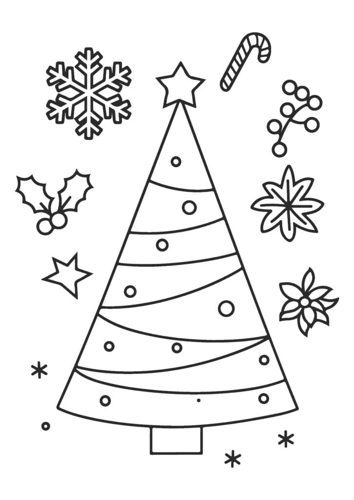 Christmas Tree Coloring Page 5