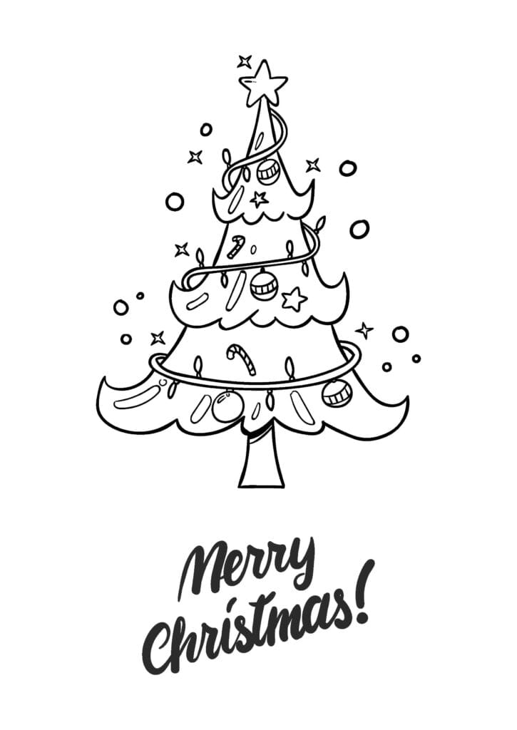 Christmas Tree Coloring Page 6