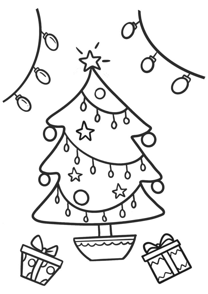 Christmas Tree Coloring Page 7