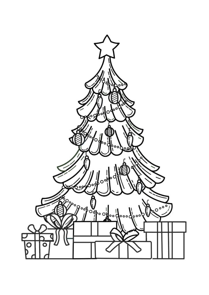 Christmas Tree Coloring Page 8