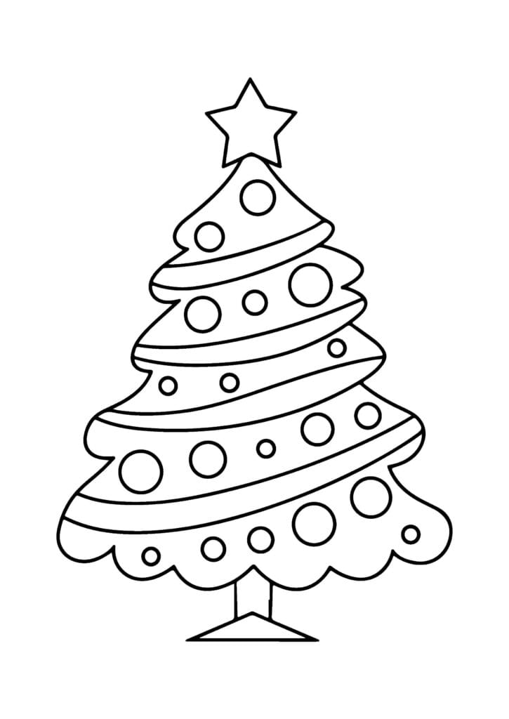 Christmas Tree Coloring Page 9