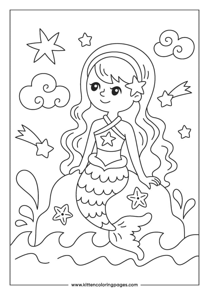 Mermaid coloring pages 12