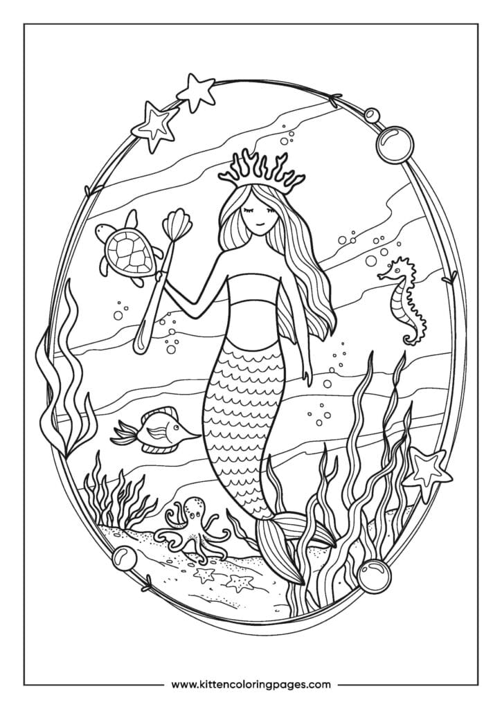Mermaid coloring pages 13