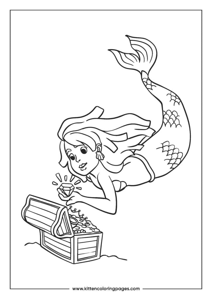 Mermaid coloring pages 14
