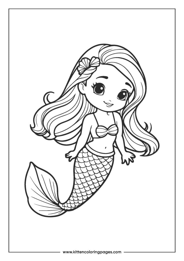 Mermaid coloring pages 15
