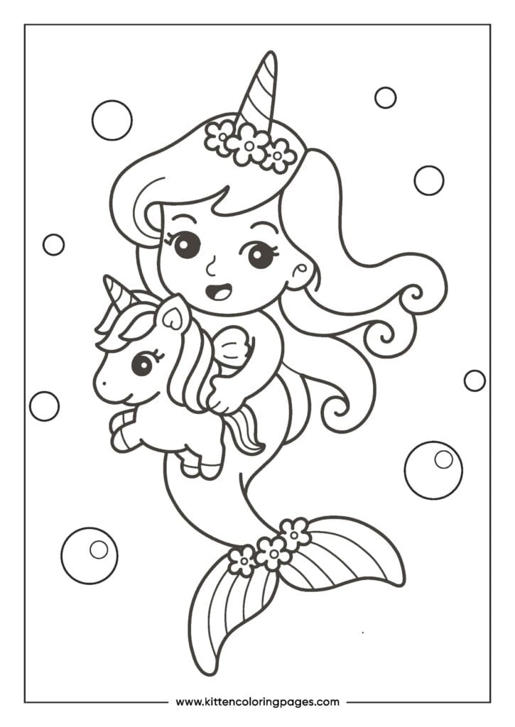 Mermaid coloring pages 2