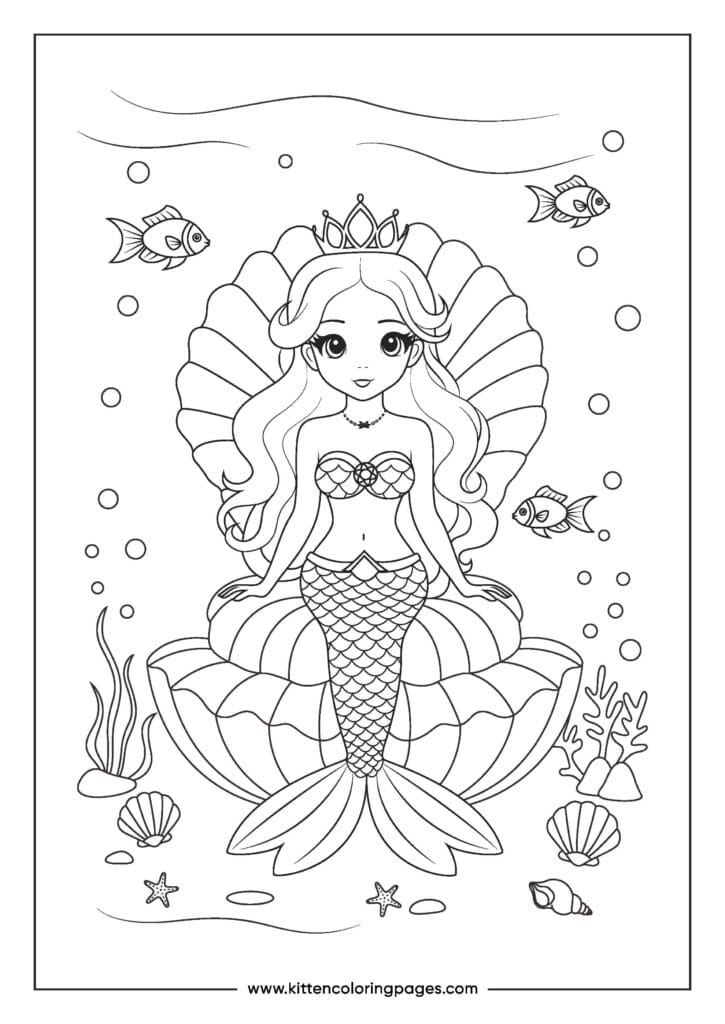 Mermaid coloring pages 3
