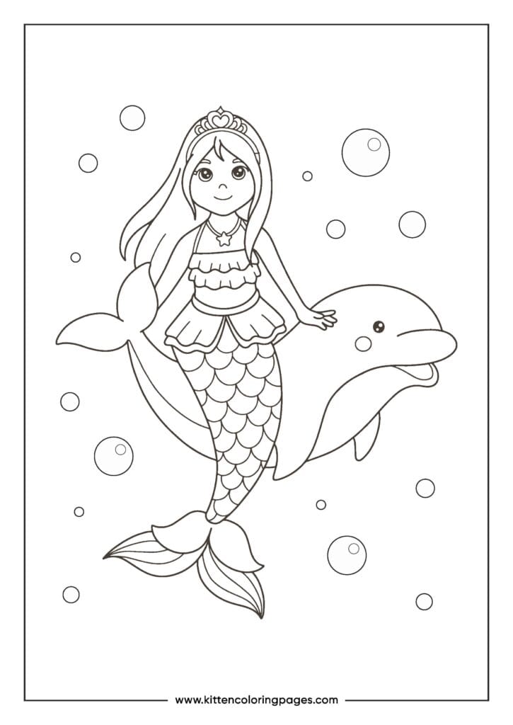 Mermaid coloring pages 4