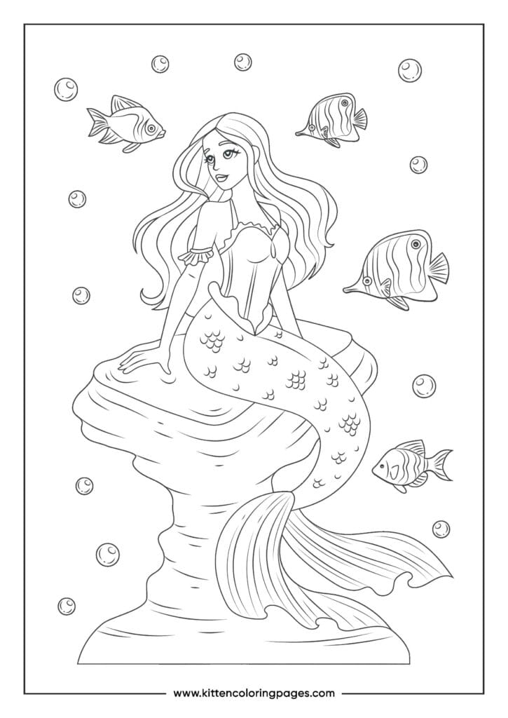 Mermaid coloring pages 6