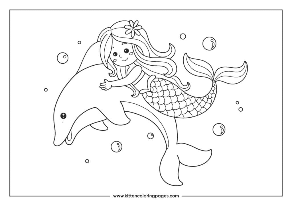 Mermaid coloring pages 8
