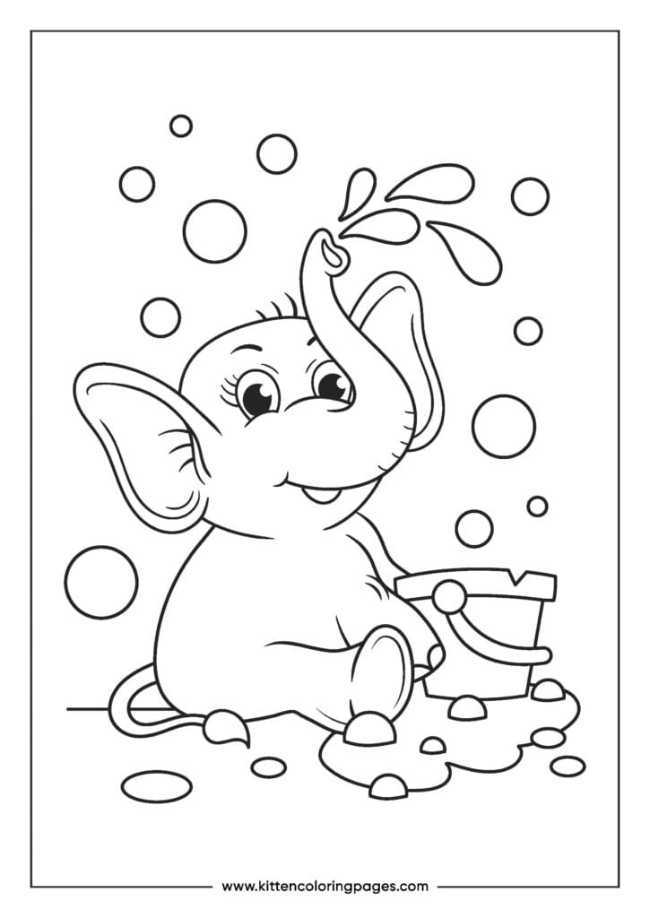 easy elephant coloring pages for kids 10