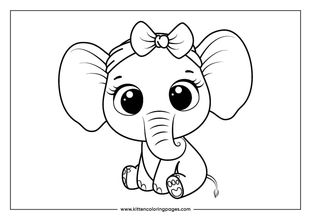 easy elephant coloring pages for kids 13