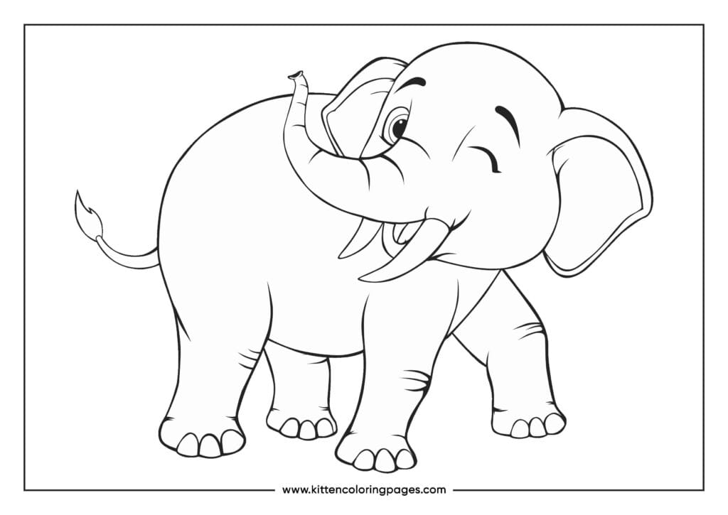 easy elephant coloring pages for kids 14