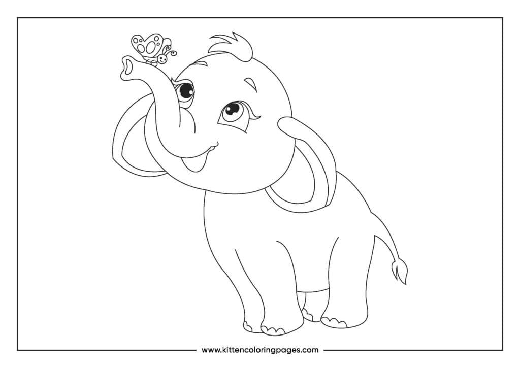 easy elephant coloring pages for kids 17