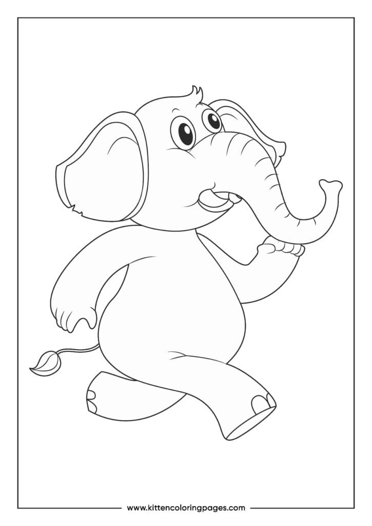 easy elephant coloring pages for kids 2