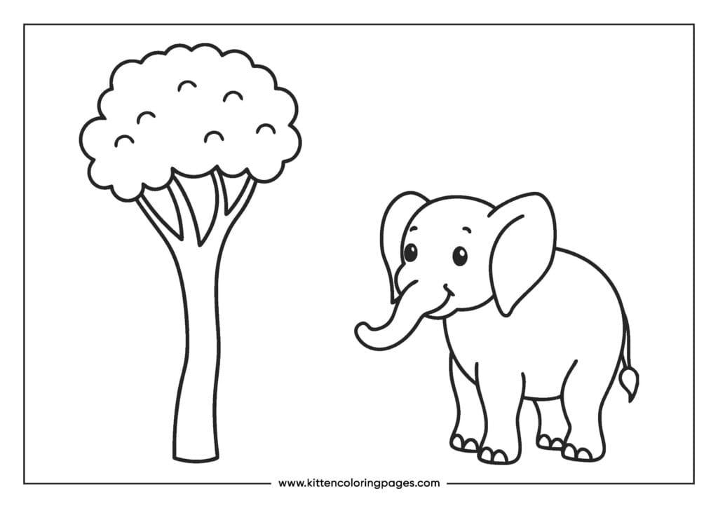 easy elephant coloring pages for kids 20