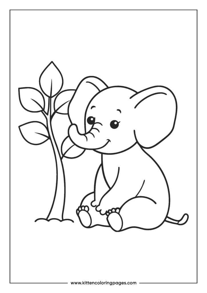 easy elephant coloring pages for kids 21