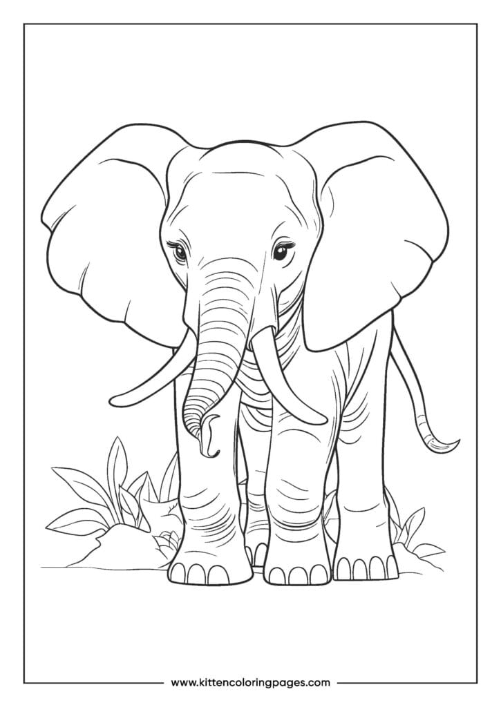 easy elephant coloring pages for kids 22