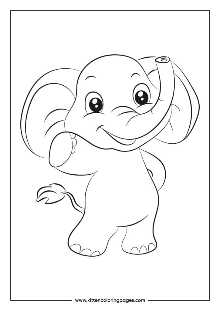 easy elephant coloring pages for kids 24