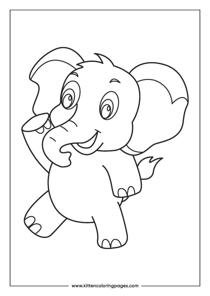 easy elephant coloring pages for kids 27