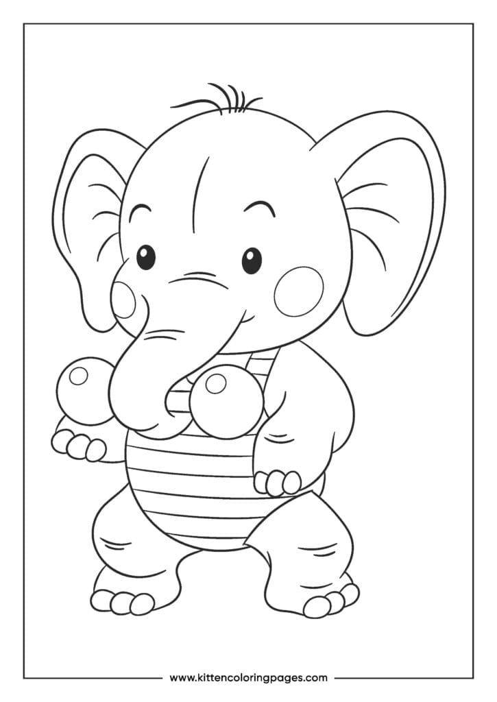 easy elephant coloring pages for kids 28