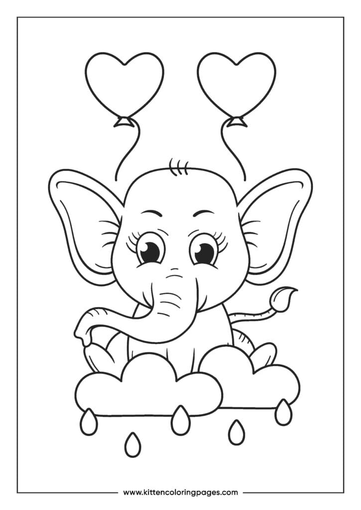easy elephant coloring pages for kids 3