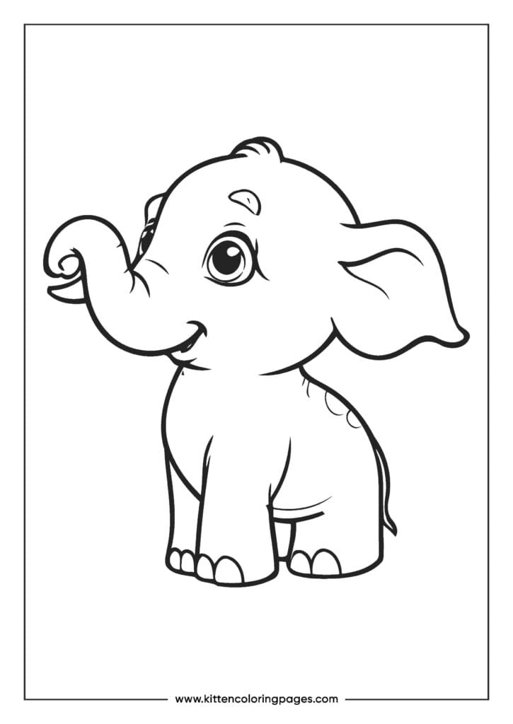 easy elephant coloring pages for kids 32