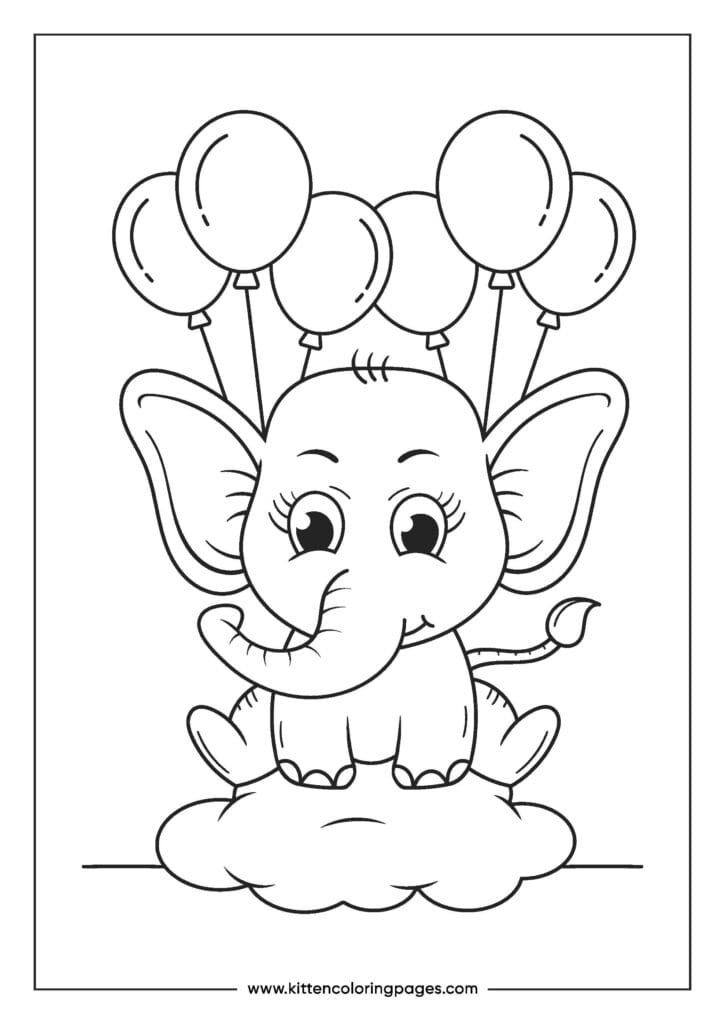 easy elephant coloring pages for kids 6