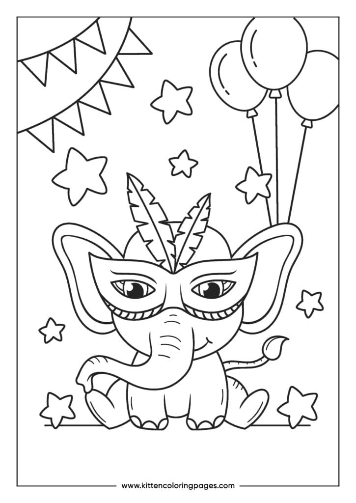 easy elephant coloring pages for kids 9