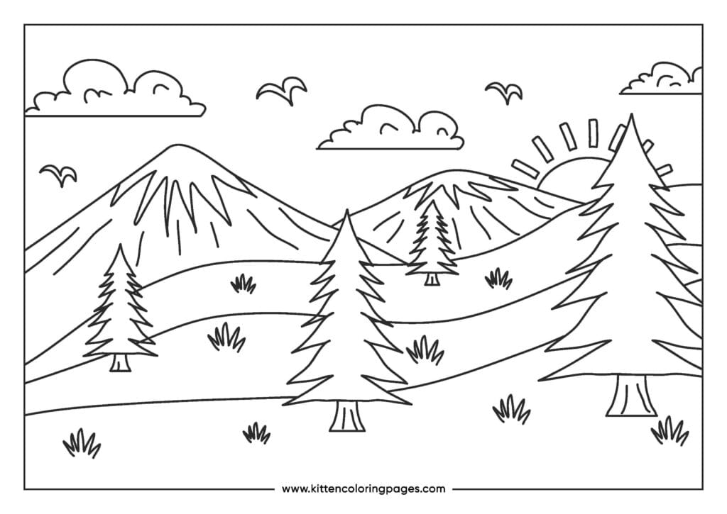 mountain coloring pages 12