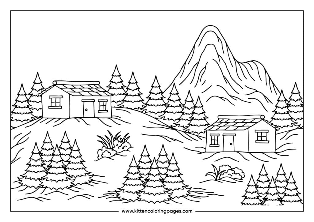 mountain coloring pages 14