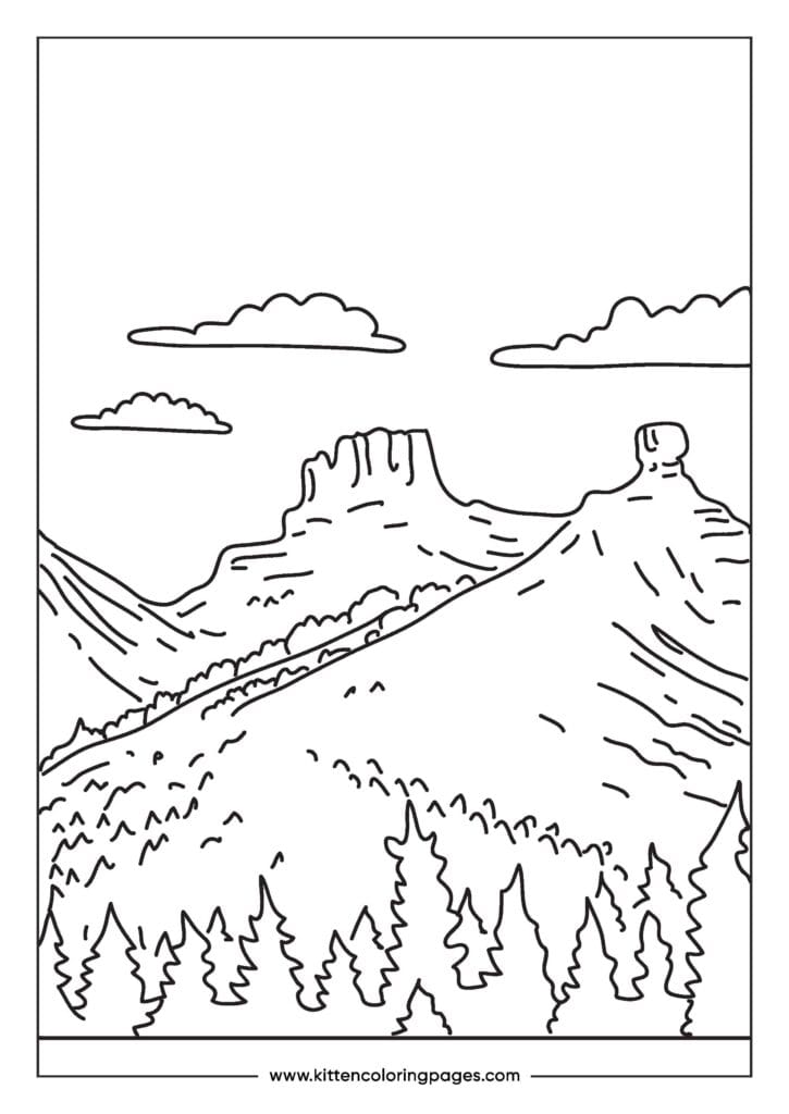 mountain coloring pages 2