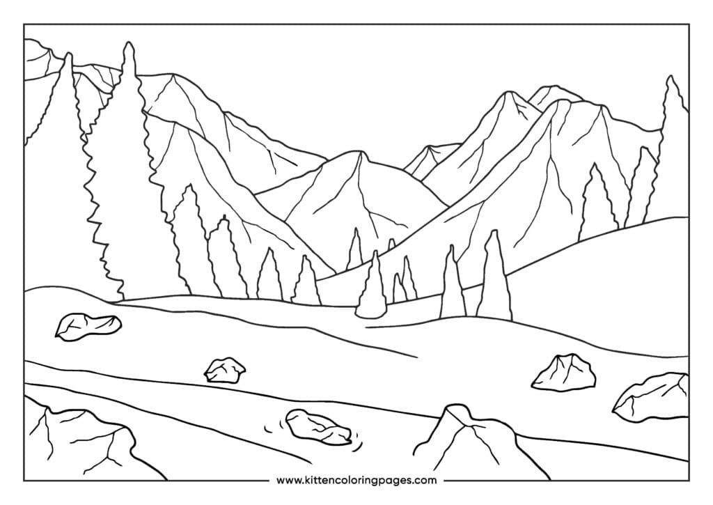 mountain coloring pages 4