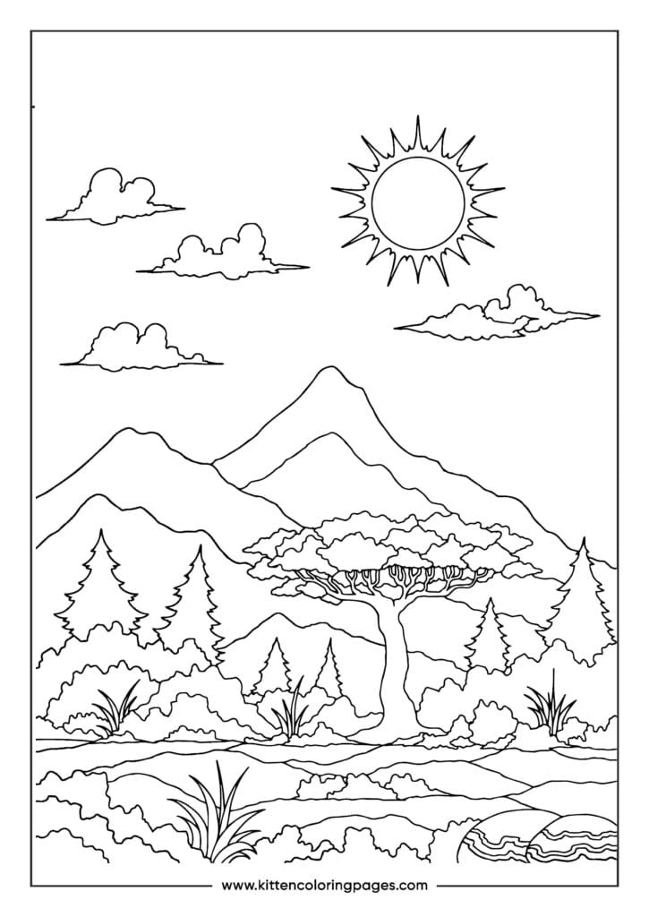 mountain coloring pages 9