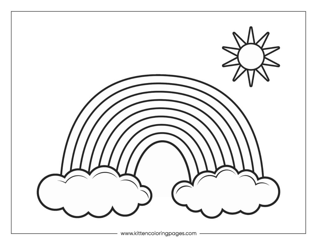 Rainbow Coloring Page 2