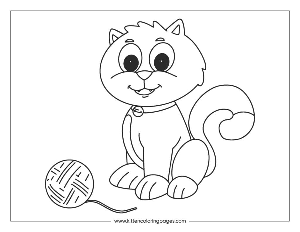 Cat playing with yarn coloring page 55 Cat Playing With Yarn Coloring Page PDF Download Free
