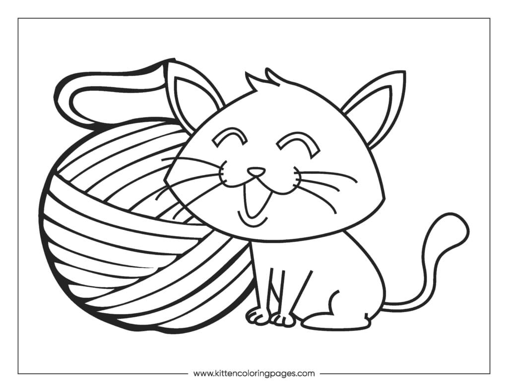 Cat playing with yarn coloring page 59 Cat Playing With Yarn Coloring Page PDF Download Free