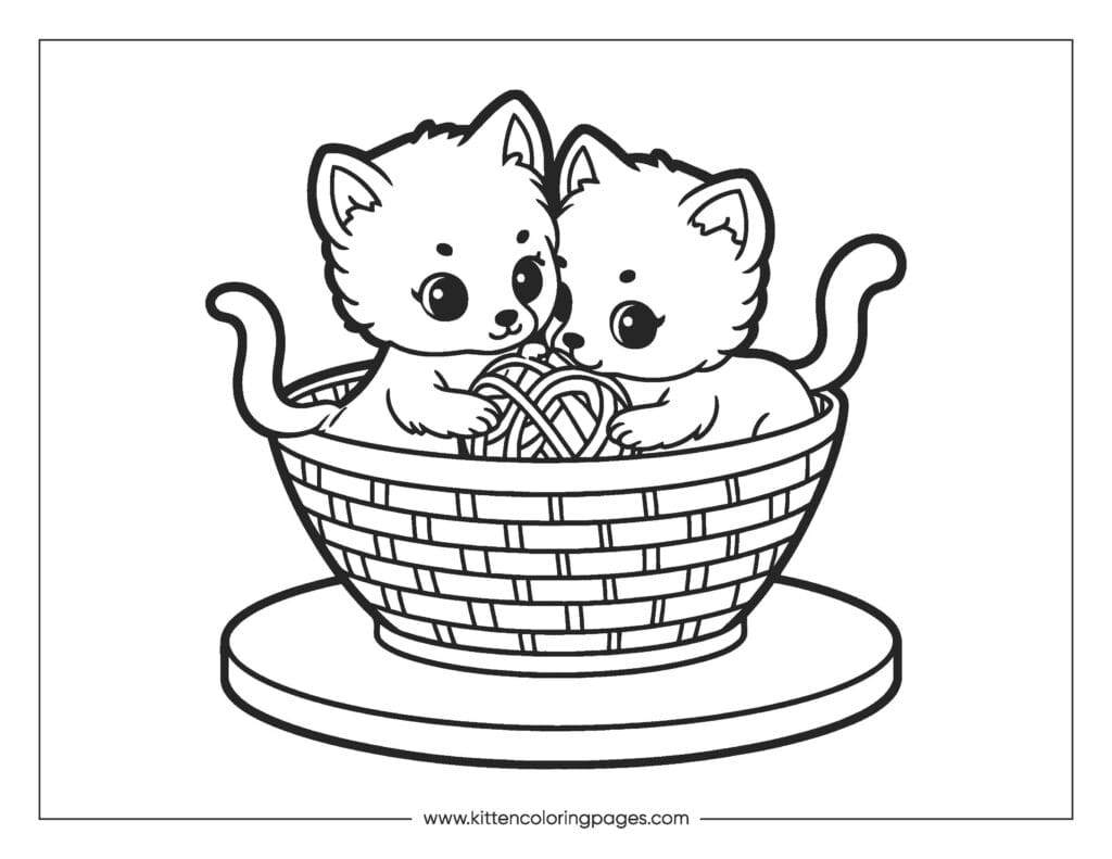 Cat playing with yarn coloring page 60 Cat Playing With Yarn Coloring Page PDF Download Free