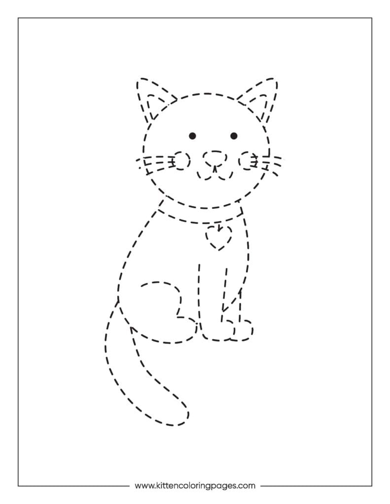 Kitten Dot to Dot Coloring Pages 4