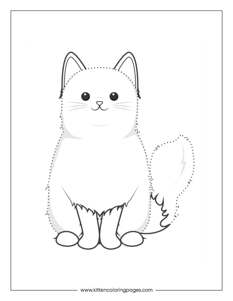 Kitten Dot to Dot Coloring Pages 5