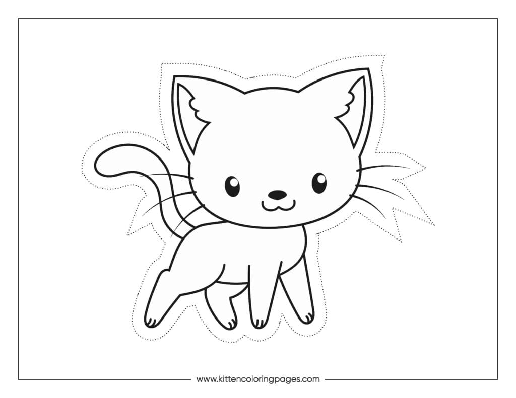 Kitten Draw Cutting Coloring Pages 5 Kitten Draw and Cutouts Coloring Pages